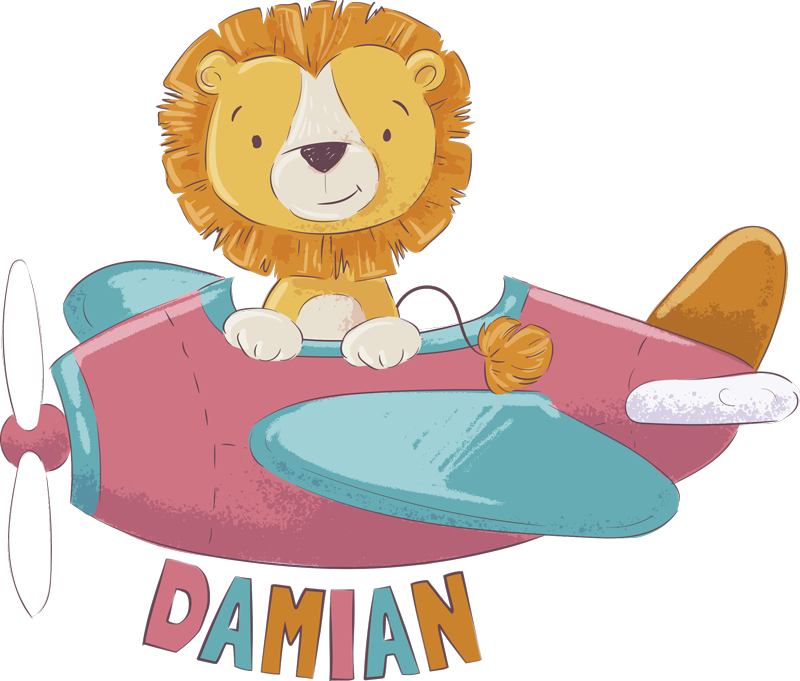 Vinyl teppich kinderzimmer löwe mit namen - TenStickers