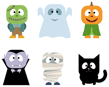 Vinyl teppich kinderzimmer mit halloween monster aufklebern - TenStickers