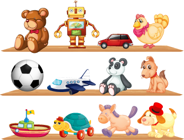 Vinyl teppich kinderzimmer mit spielzeugregalen - TenStickers