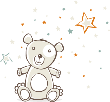 Vinyl teppich kinderzimmer teddybär mit sternen - TenStickers