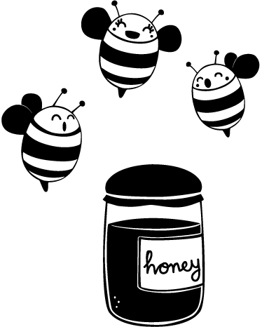 Vinyl teppich kinderzimmer mit honig und bienen - TenStickers