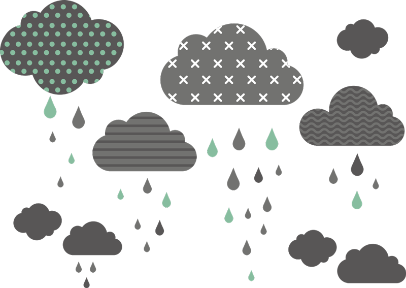 Vinyl teppich kinderzimmer graue regenwolken - TenStickers