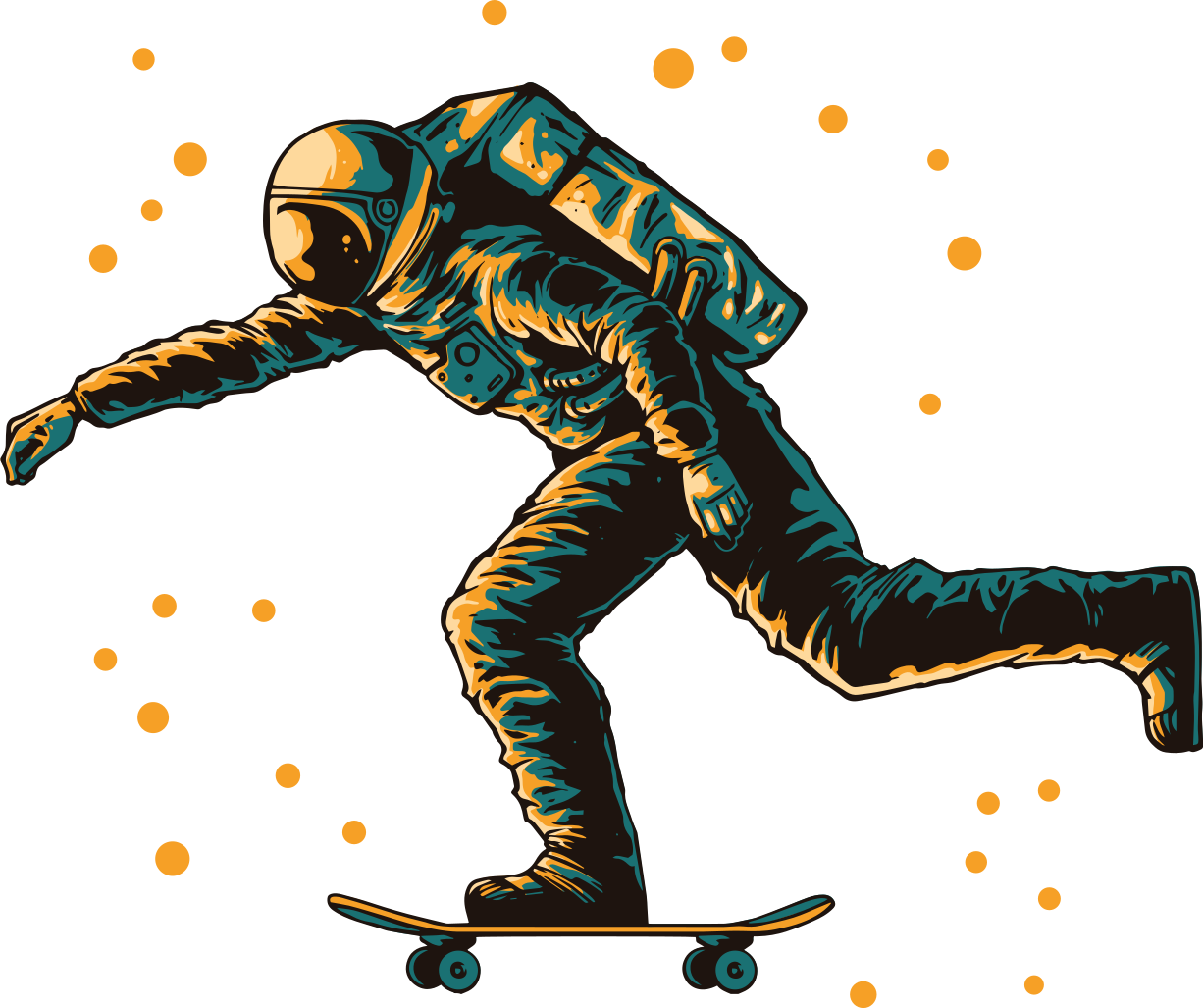 Vinyl teppich kinderzimmer astronaut skateboarden - TenStickers