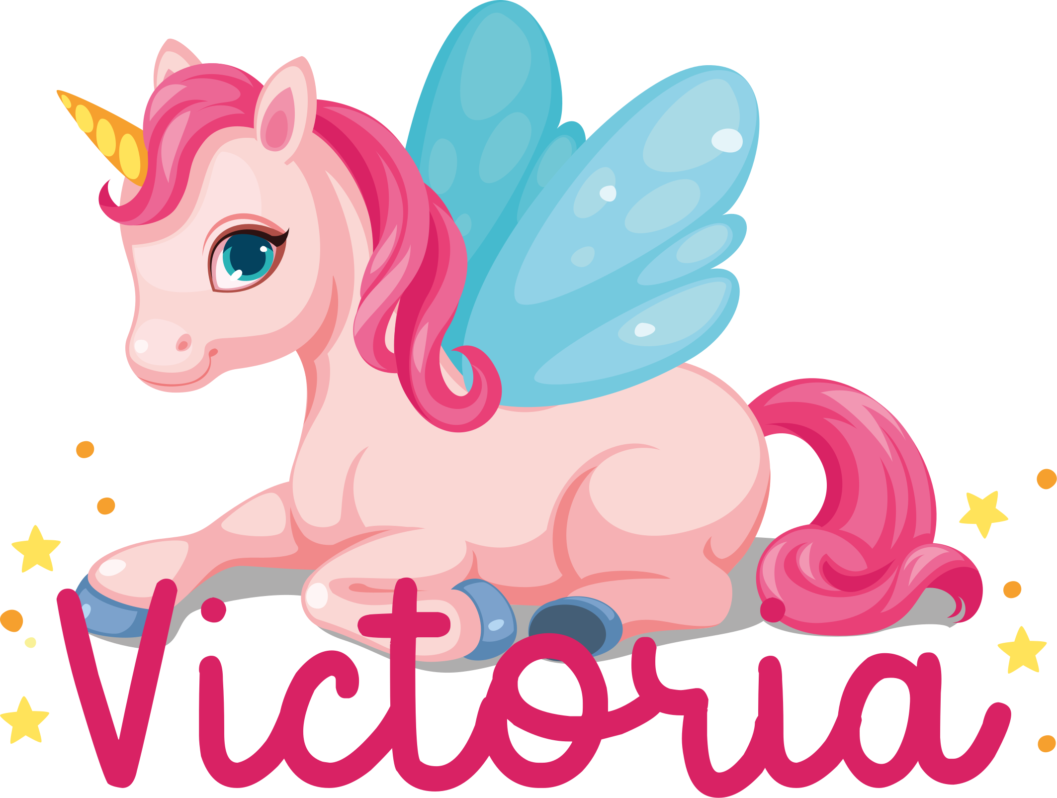 Vinyl teppich kinderzimmer lustiges pinkes einhorn - TenStickers