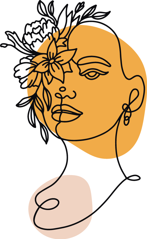Vinyl teppich schlafzimmer minimalistisches frauenporträt - TenStickers