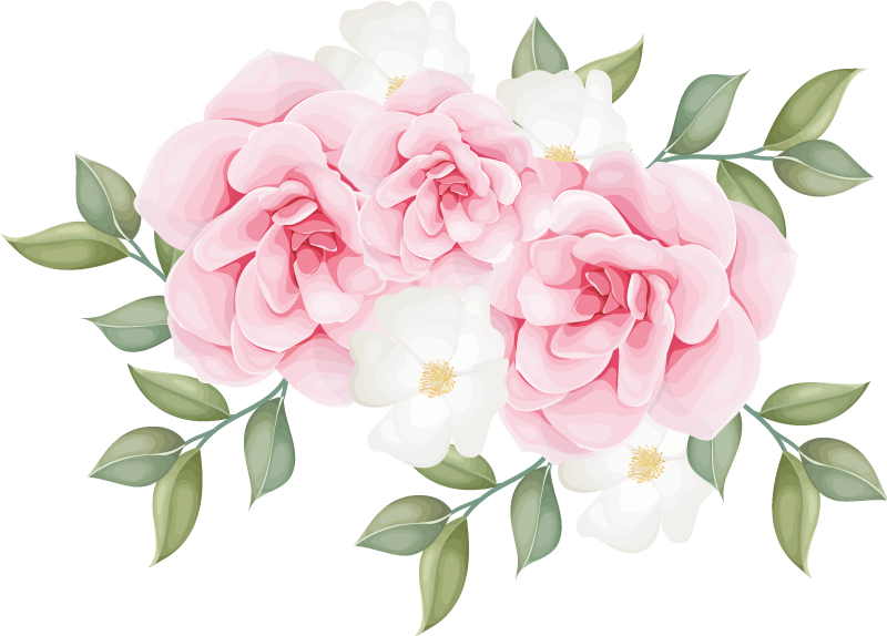 Vinyl teppich schlafzimmer elegante blumen in pink - TenStickers