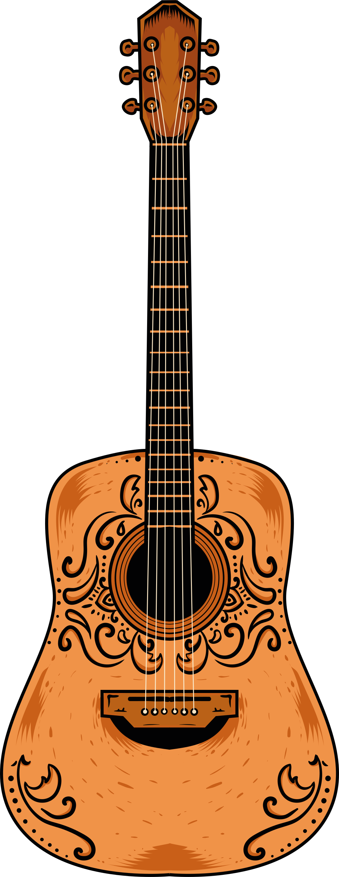 Vinyl teppich schlafzimmer orange gitarre - TenStickers