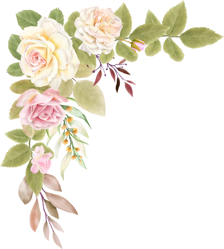 Vinyl teppich schlafzimmer in rosa und weißen rosen - TenStickers