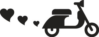Vinyl teppich schlafzimmer motorrad und herzen - TenStickers