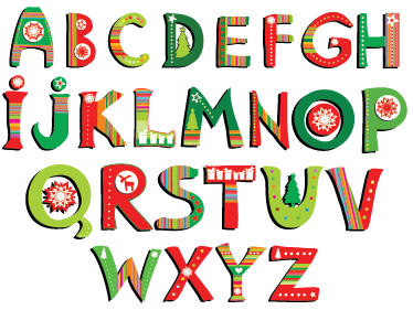 Vinyl teppich kinderzimmer mit grünem und rotem alphabet - TenStickers