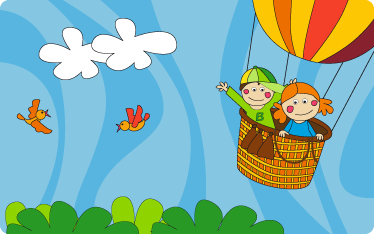 Vinyl teppich kinderzimmer fliegen im luftballon - TenStickers
