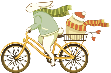 Vinyl teppich kinderzimmer hase auf dem fahrrad - TenStickers