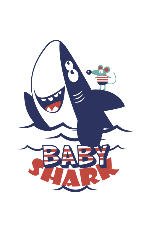 Vinyl teppich kinderzimmer baby hai - TenStickers