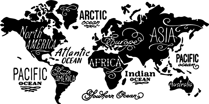 Vinyl teppich weltkarte mit details - TenStickers