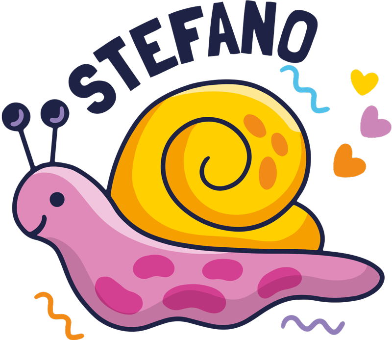 Vinyl teppich kinderzimmer bunte schnecke mit name - TenStickers