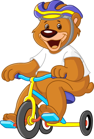 Vinyl teppich kinderzimmer mit fahrradbär - TenStickers