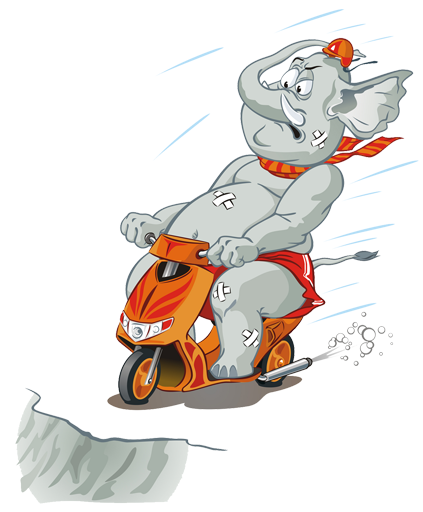Vinyl teppich kinderzimmer elefant auf dem motorrad - TenStickers