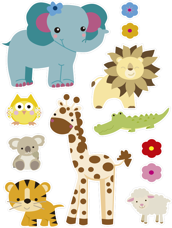 Vinyl teppich kinderzimmer dschungel aufkleber - TenStickers