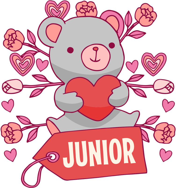 Vinyl teppich kinderzimmer bär herz und name - TenStickers