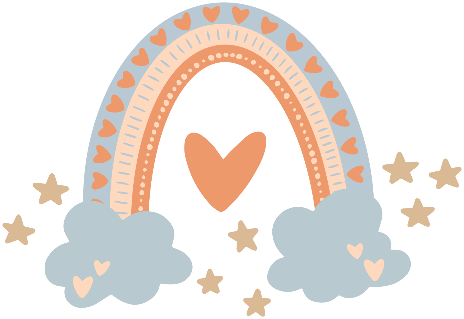 Vinyl teppich kinderzimmer regenbogen in pastellfarben - TenStickers