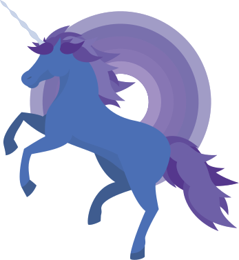 Vinyl teppich kinderzimmer in blau und lila einhornform - TenStickers