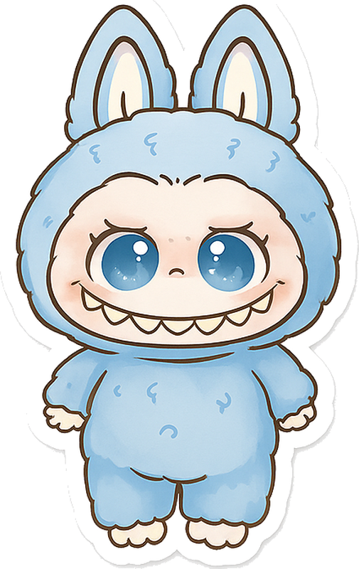 Vinyl teppich kinderzimmer mit blauer monsterpuppe - TenStickers