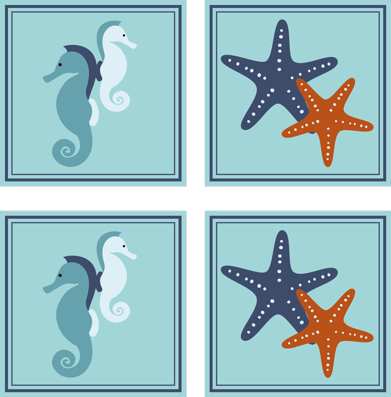 Vinyl teppich badezimmer im maritimen stil - TenStickers