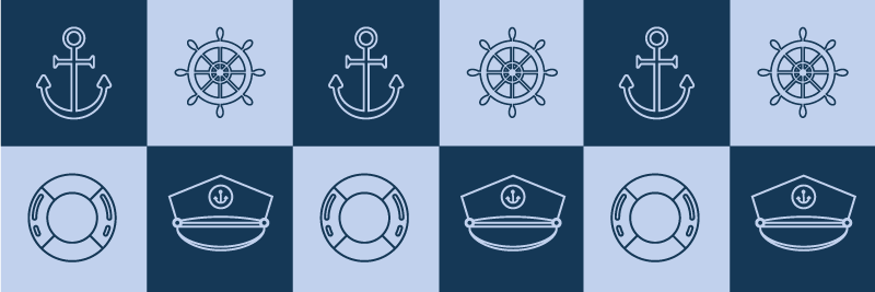 Vinyl teppich badezimmer mit maritimen symbolen - TenStickers