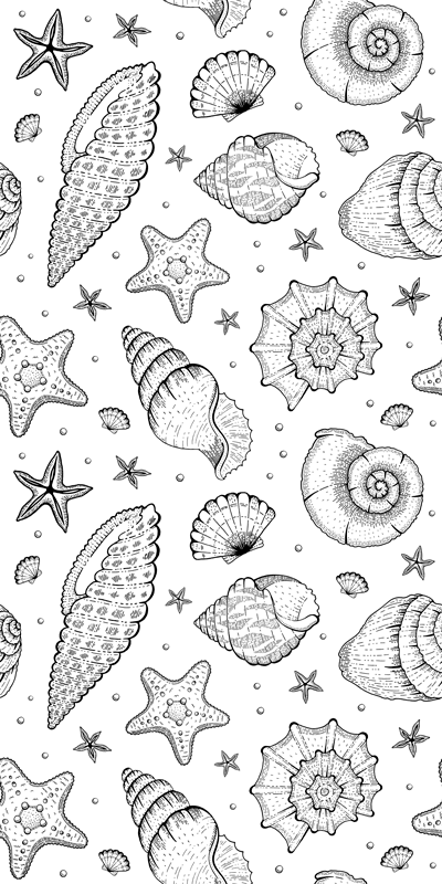 Vinyl teppich badezimmer meeresleben und muscheln dusche - TenStickers