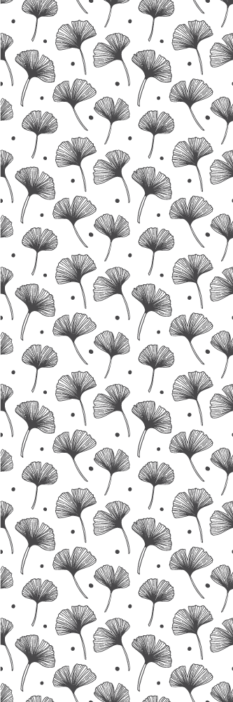 Vinyl teppich badezimmer mit weißem ginkgo-blatt-muster - TenStickers