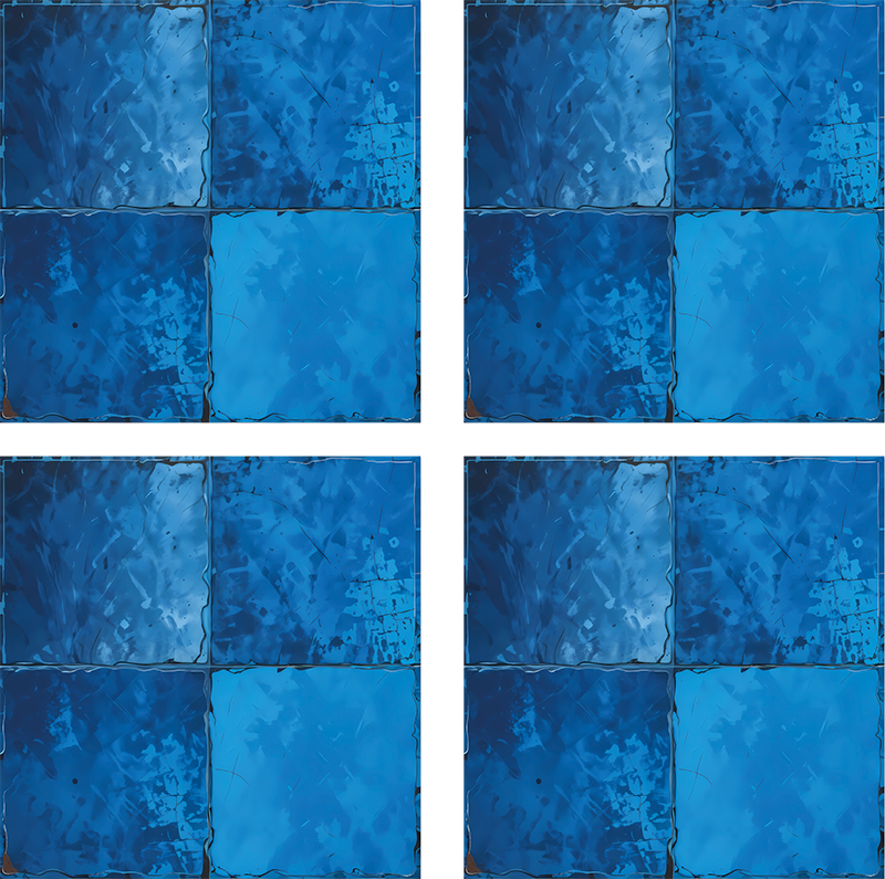 Vinyl teppich badezimmer mit marineblauem quadratmotiv - TenStickers