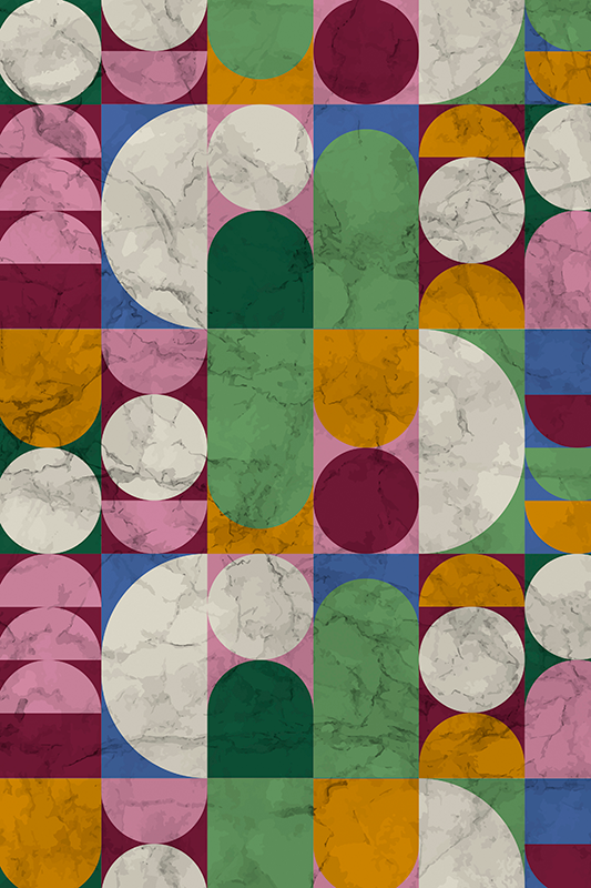 Vinyl teppich badezimmer mit geometrischen texturen - TenStickers