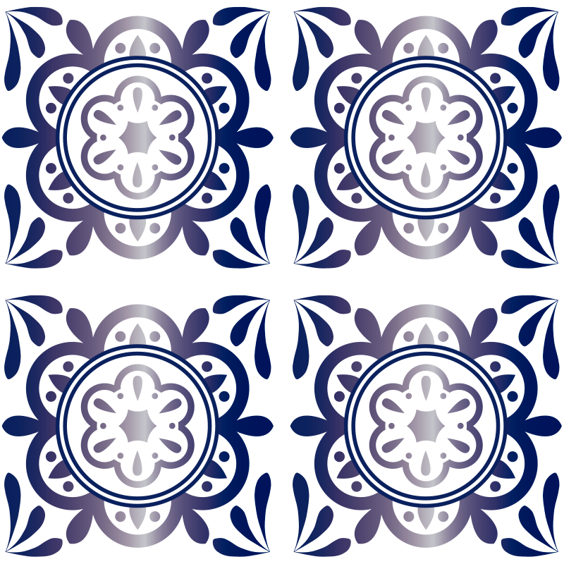 Vinyl teppich küche im antik blauen spanischen fliesenlook - TenStickers