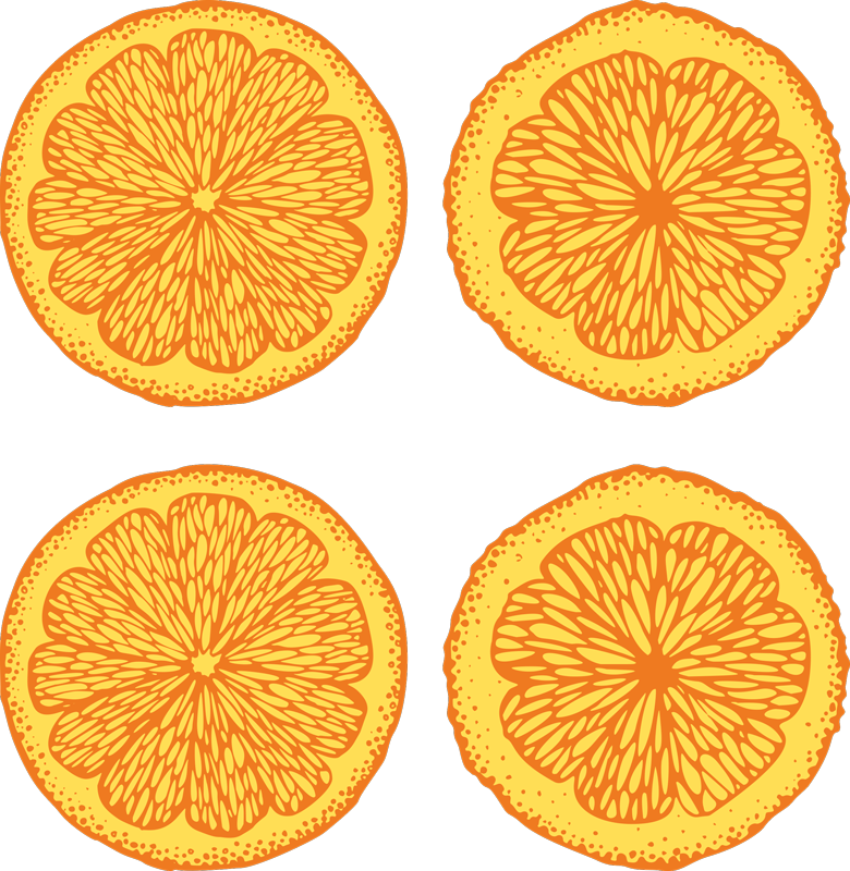 Vinyl teppich küche mit orangefarbenem handzeichnungsmuster - TenStickers