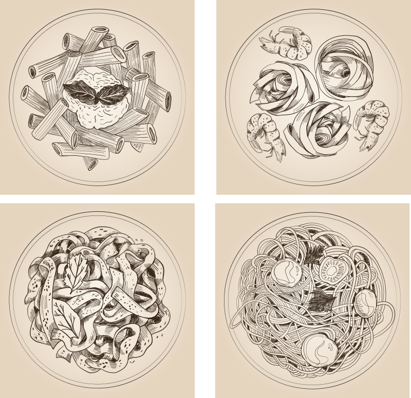Vinyl teppich küche mit ornamentalen tellern - TenStickers