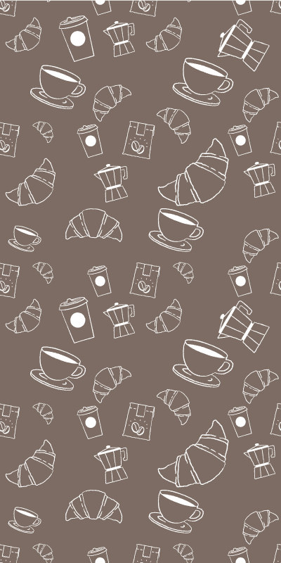 Vinyl teppich küche croissant café design - TenStickers