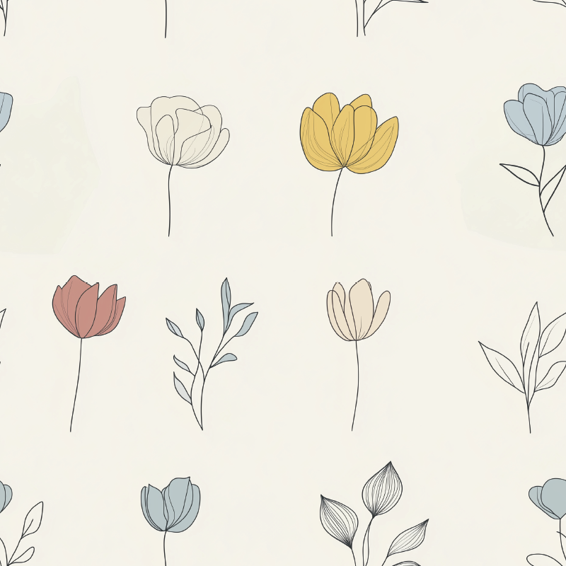 Vinyl teppich küche mit blumenmuster set - TenStickers