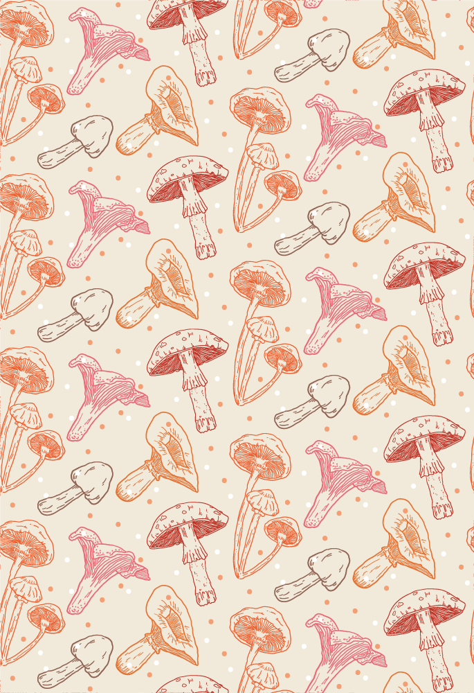 Vinyl teppich küche aquarell pilze set - TenStickers