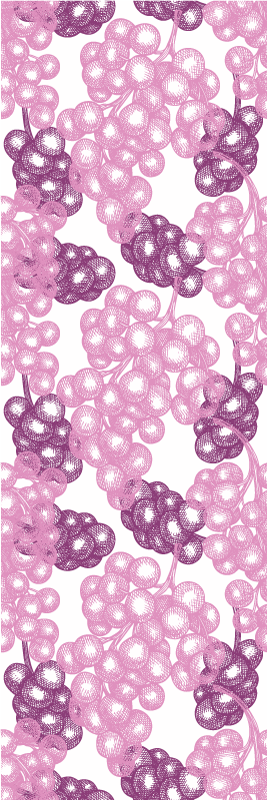 Vinyl teppich küche in pink und lila trauben - TenStickers