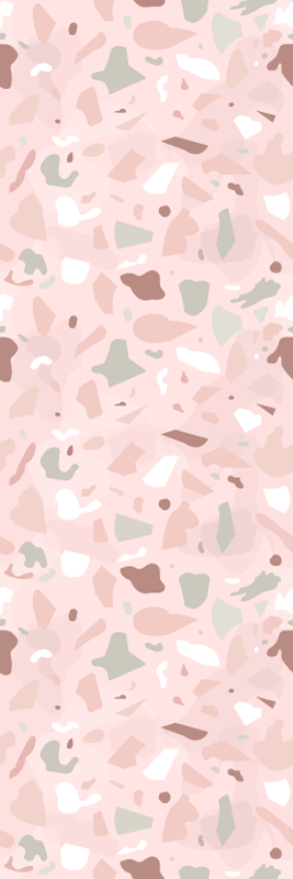 Vinyl teppich küche im terrazzo muster in pinktönen - TenStickers