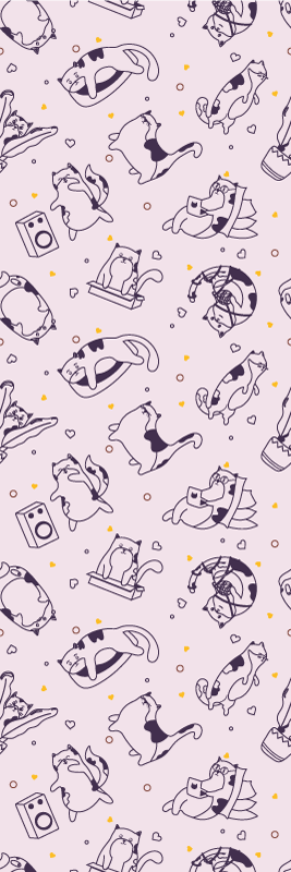 Vinyl teppich schlafzimmer katzenmusik band muster - TenStickers