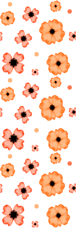 Vinyl teppich schlafzimmer in orange und pink aquarellmuster - TenStickers