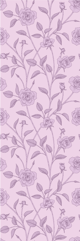 Vinyl teppich schlafzimmer mit lila Ölgemälde rosen - TenStickers