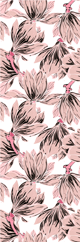 Vinyl teppich schlafzimmer mit weißen und rosa magnolien - TenStickers