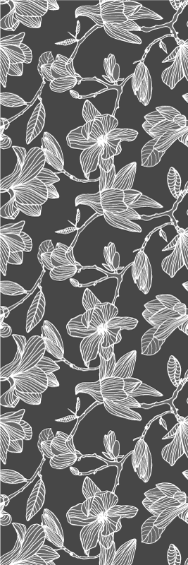 Vinyl teppich schlafzimmer weiße und graue magnolien - TenStickers