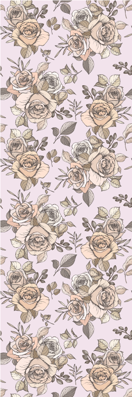 Vinyl teppich schlafzimmer mit vintage rosenmuster - TenStickers