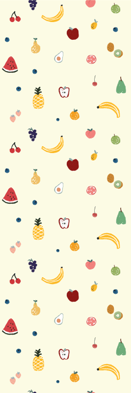 Vinyl teppich schlafzimmer mit buntem obstmuster - TenStickers