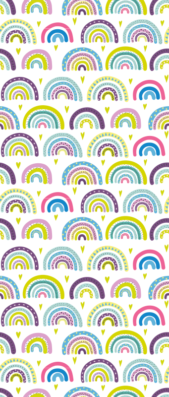 Vinyl teppich schlafzimmer mit buntem regenbogenmuster - TenStickers
