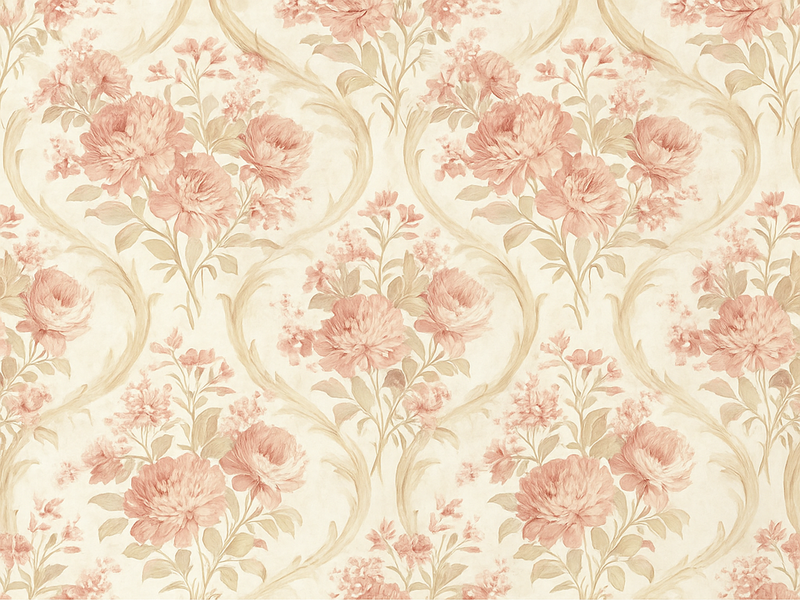 Vinyl teppich schlafzimmer mit vintage blumenmuster - TenStickers