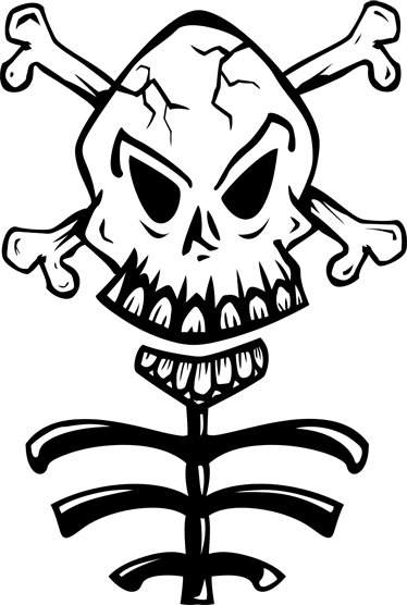 Vinyl teppich schlafzimmer mit totenkopf und baumstamm - TenStickers
